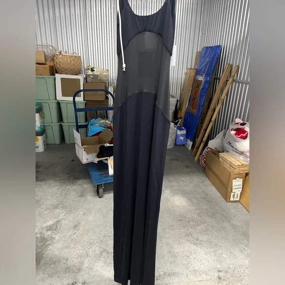NWT Helsa Maxi Dress Black Sheer Knit Curve Wedding Guest size M NWT Helsa Maxi Dress Black Sheer Knit Curve Wedding Guest size M